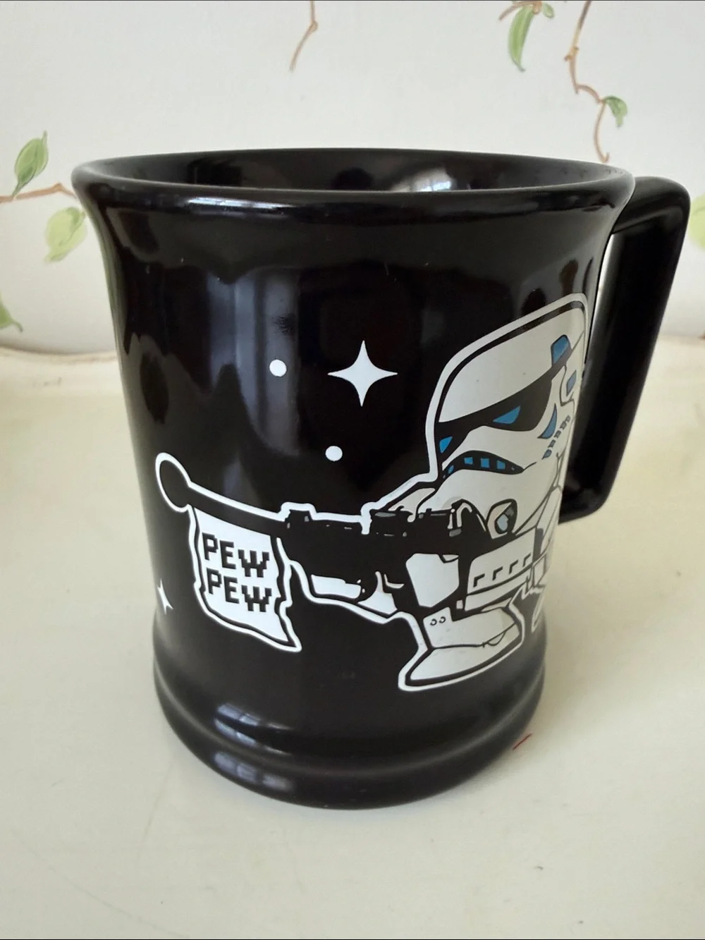 Stars Wars Pew Pew Stormtrooper Black Ceramic Coffee Mug - Disney